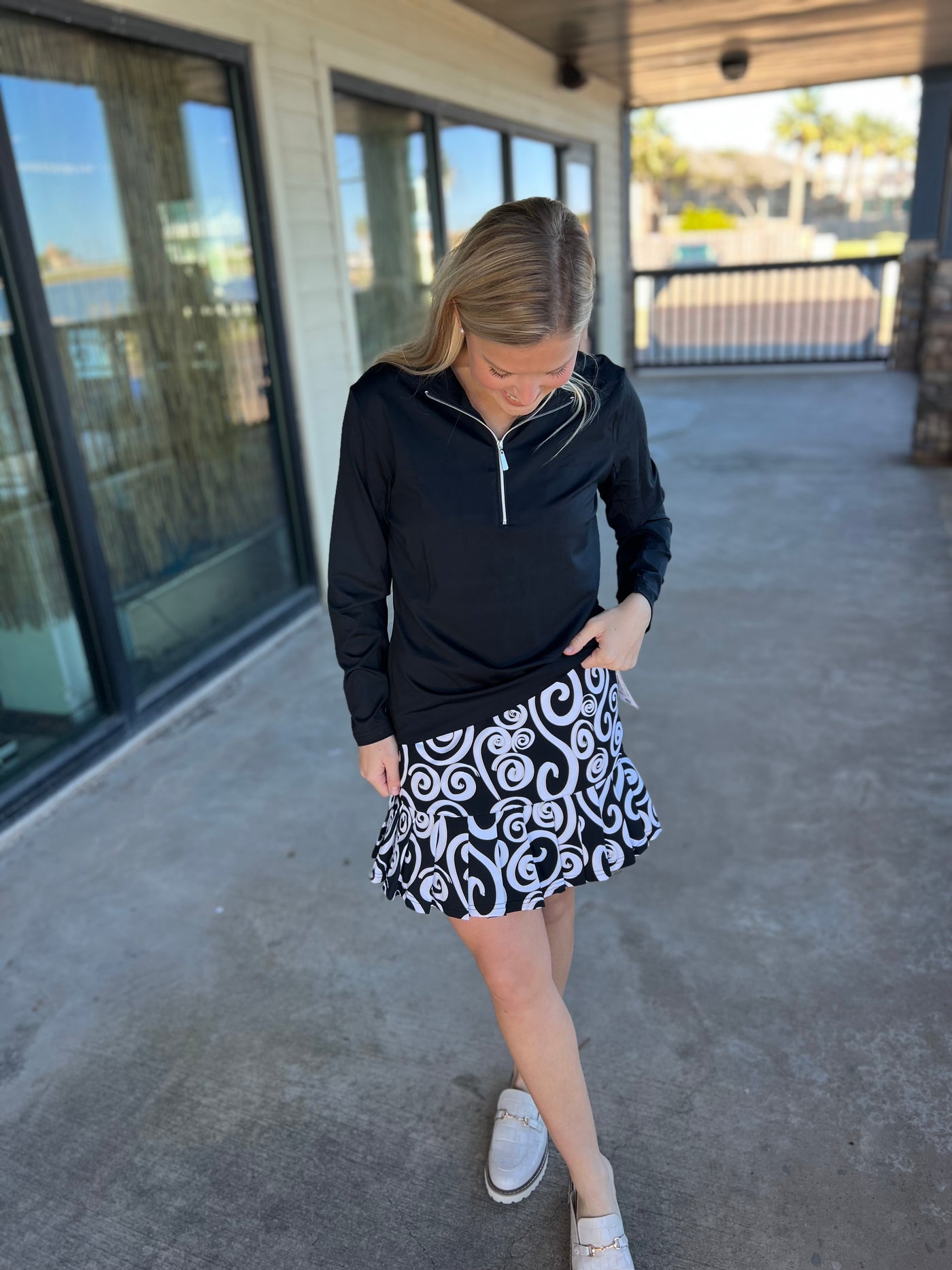 Swirls Neutral Flounce Skort