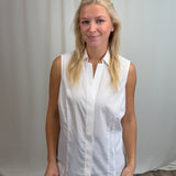 White No-Iron Stretch Sleeveless Shirt
