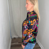 Black Paisley Button Up Blouse