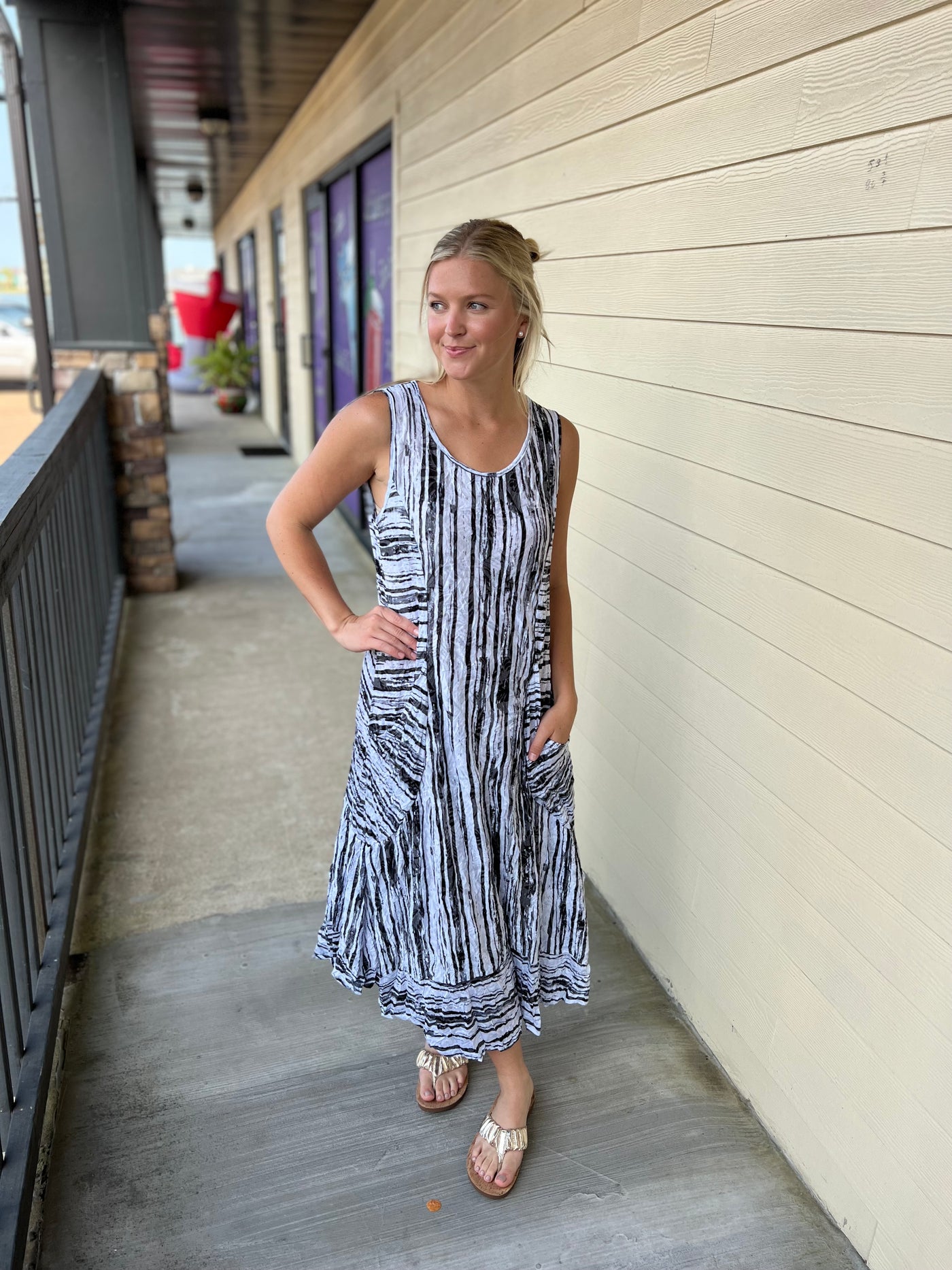 Black Crinkle Dress