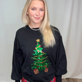 Christmas Tree Sequin Accent Knitted Sweater