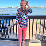 Black Wine Glasses Scoop Neck Asymmetrical Top