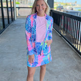 Multi Color Filigree Zip Skort