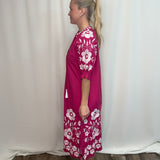 Vati Fuchsia Embroidered Dress