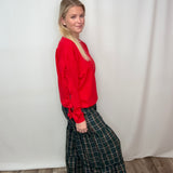 Maxi Tiered Wide Leg Palazzo Plaid Pants