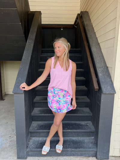 Seaglass Pink Sleeveless V Neck