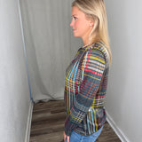 Teal Multi Crew Neck Top