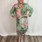Coastal Bloom Shirt Dress