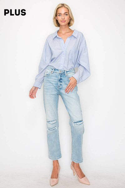 PLUS - HIGH RISE STRAIGHT JEANS: 16 (32)