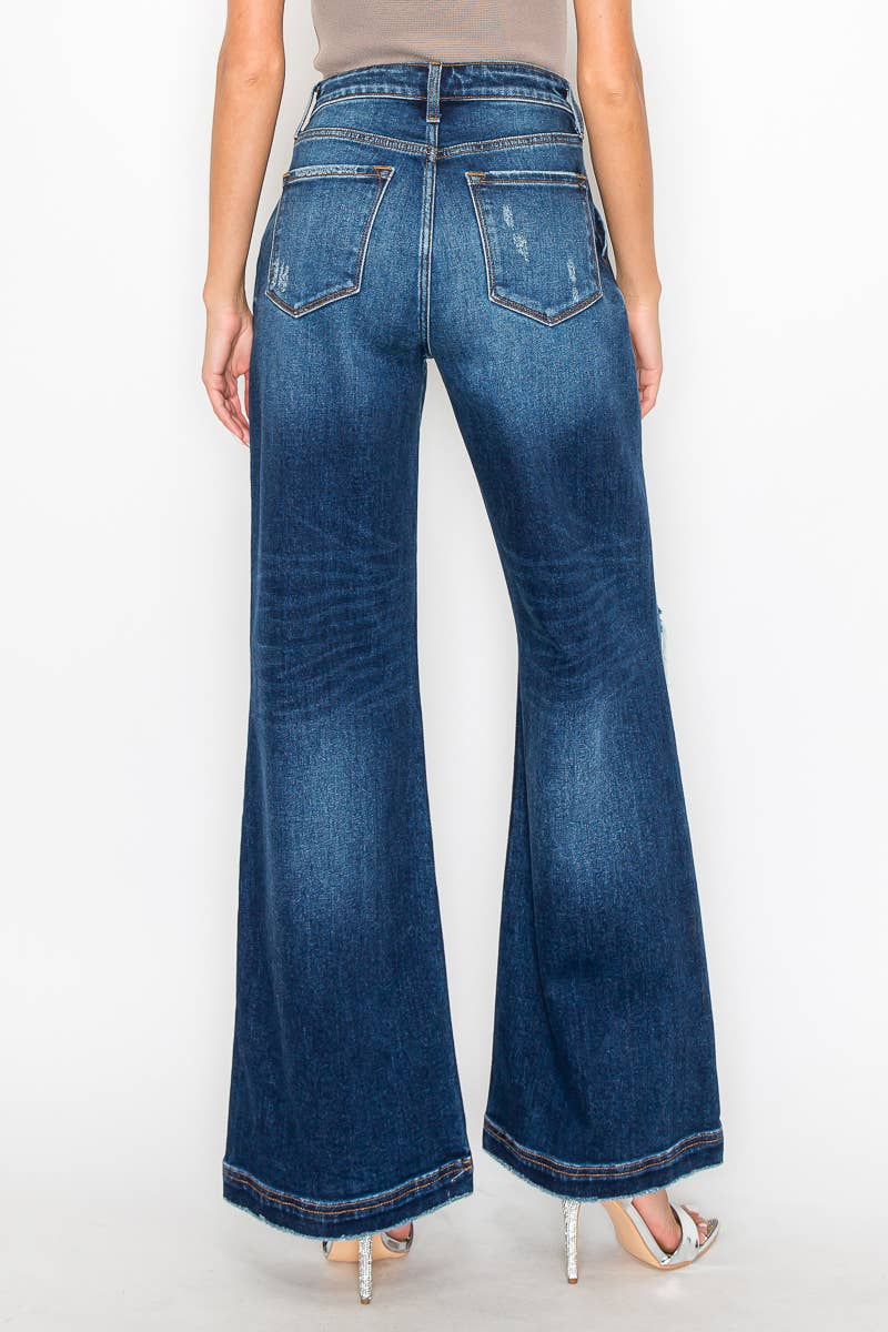 ULTRA HIGH RISE RELAXED FLARE JEANS: 13/30