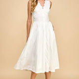 Scalloped Neckline Fit & Flare Dress