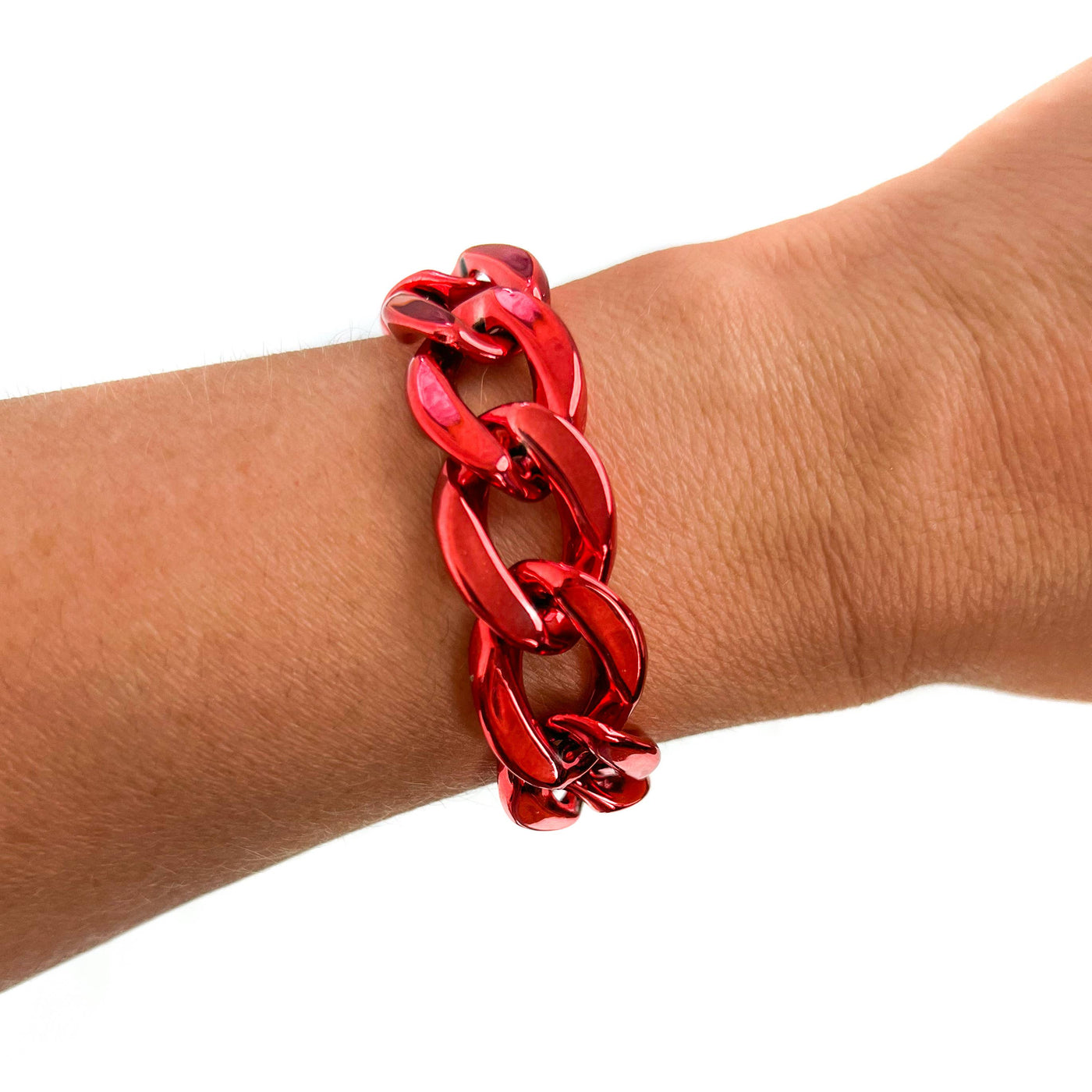 Red Game Day Bracelets &  Necklaces: RED CHUNKY BRACELET