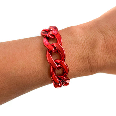 Red Game Day Bracelets &  Necklaces: RED CHUNKY BRACELET