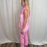 Pink Spring Bouquet Capri Leggings