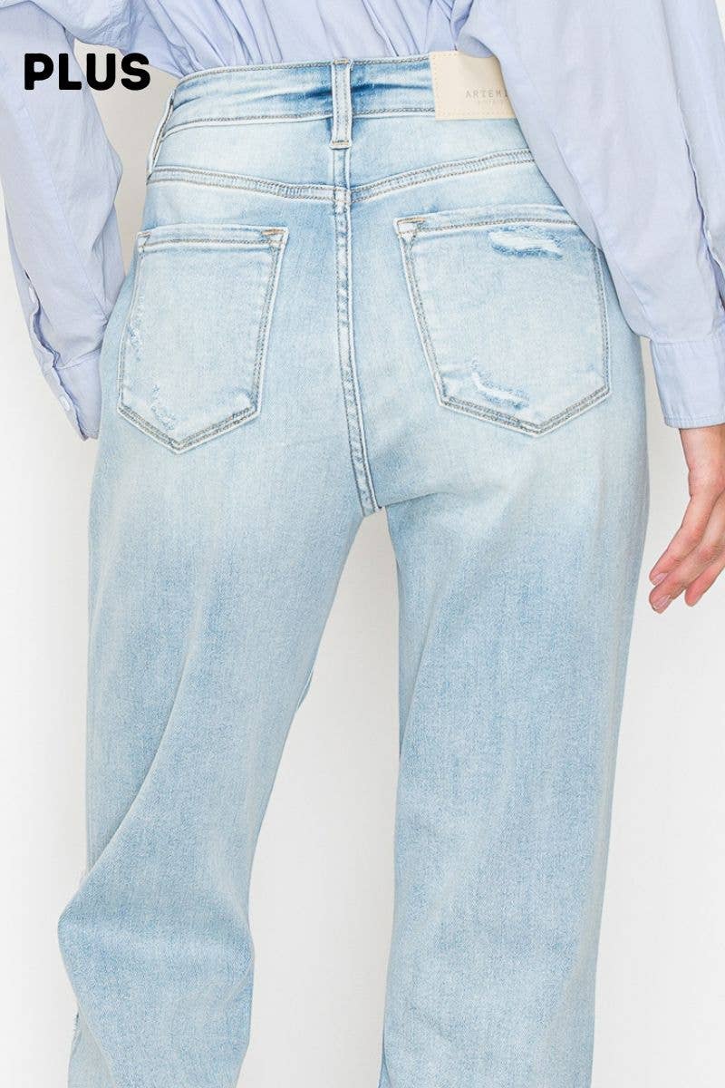 PLUS - HIGH RISE STRAIGHT JEANS: 16 (32)
