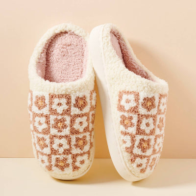 Flower Color Block Slippers