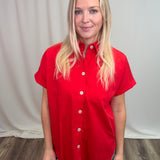 Stretch Cap-Sleeve Shirt