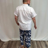 Denim & White Roses 26" Wide Crop Pant