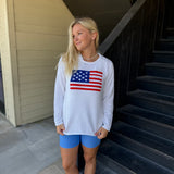 USA Flag Hearts Sweater