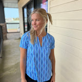 Deep Sea Short Sleeve Keyhole Top