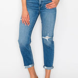 HIGH RISE TAPERED LEG JEANS: 9 (28)