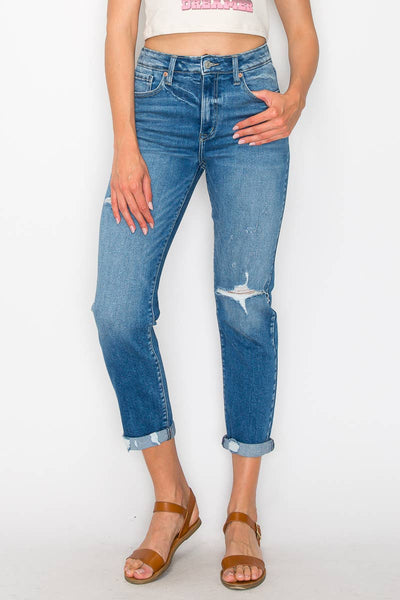 HIGH RISE TAPERED LEG JEANS: 5 (26)