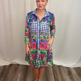Garden Crinkle Button Down Dress