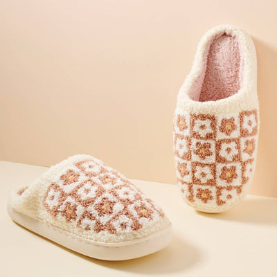 Flower Color Block Slippers