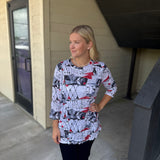 White Crinkle Two Pocket Top