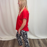 Black & White Floral 25" Kick Flair Pant