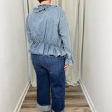 High Rise A Line Wide Jeans