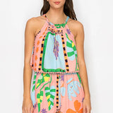 Tropical Cotton Top & Shorts Set