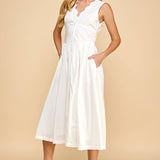 Scalloped Neckline Fit & Flare Dress