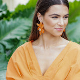 Chloe Resin Flower Statement Earrings