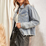 PLUS Studded Detail Denim Jacket