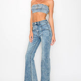 HIGH RISE SUPER STRETCH FLARE WITH SEAMED FRONT JEANS: 11 (29)