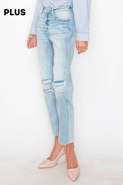 PLUS - HIGH RISE STRAIGHT JEANS: 16 (32)