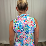 Floral Dragonfly V-neck Tank