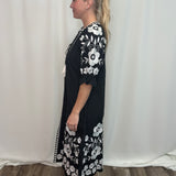 Vati Black Embroidered Dress