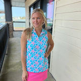 Starfish Turquoise Zip Tank