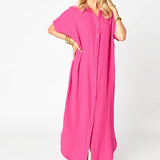 Hot Pink Cover Up Maxi Dress