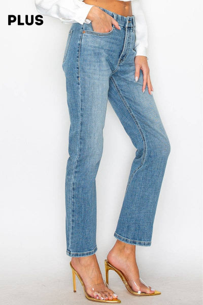 PLUS - TUMMY CONTROL HIGH RISE STRAIGHT JEANS: 18 (33)