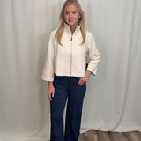 Cobalt Windowpane Plaid 29" Wide Leg Jean