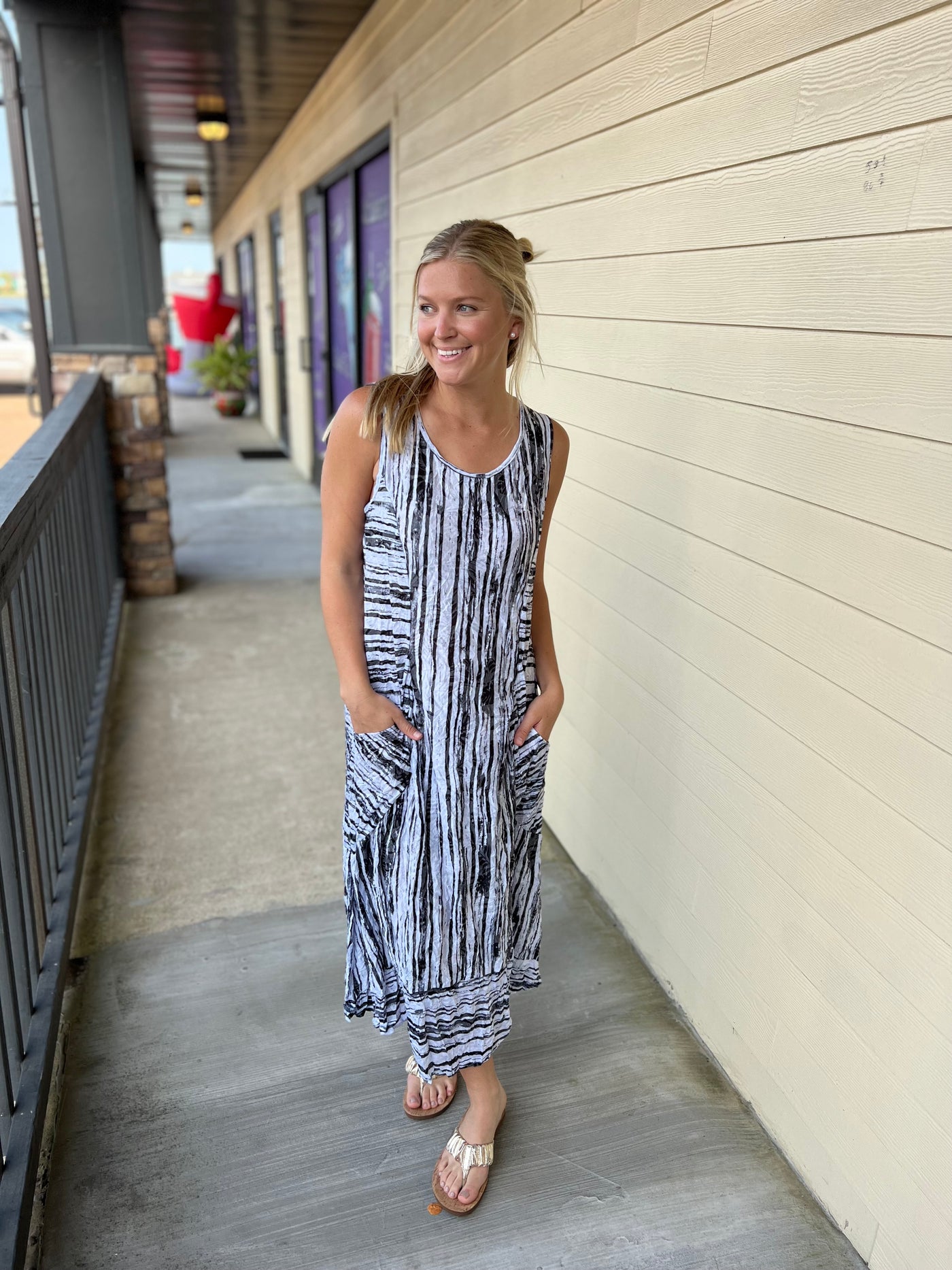 Black Crinkle Dress