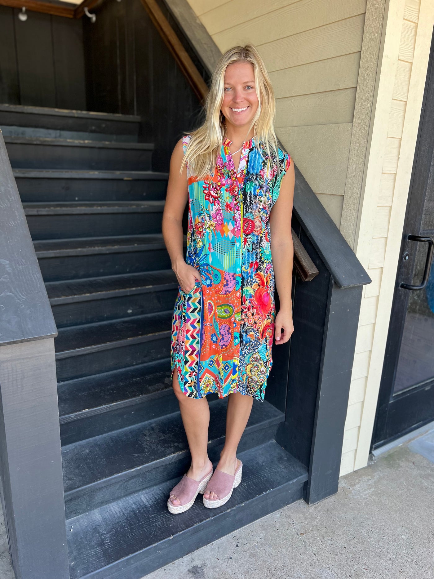 Floral Tank Silk Dress