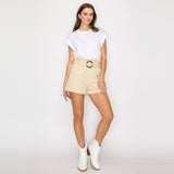 Little Wild Flower Print Twill Shorts