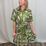 Green Tropical Palm Dress