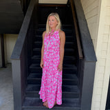 Neon Pink Sleeveless 52" Dress