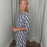 Geo Circles Navy Travel Dress