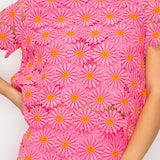 Pink Daisy Lace Top with Bow